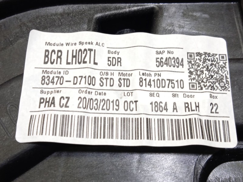 Recambio de elevalunas trasero izquierdo para hyundai tucson (tl, tle) 1.6 gdi referencia OEM IAM 83450D7000  81410D7510