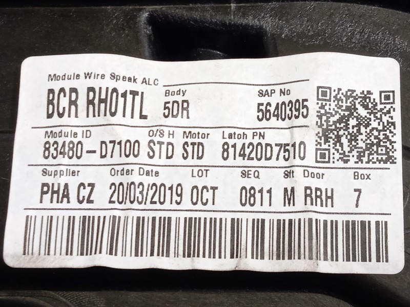 Recambio de elevalunas trasero derecho para hyundai tucson (tl, tle) 1.6 gdi referencia OEM IAM 81420D7510  83460D7000