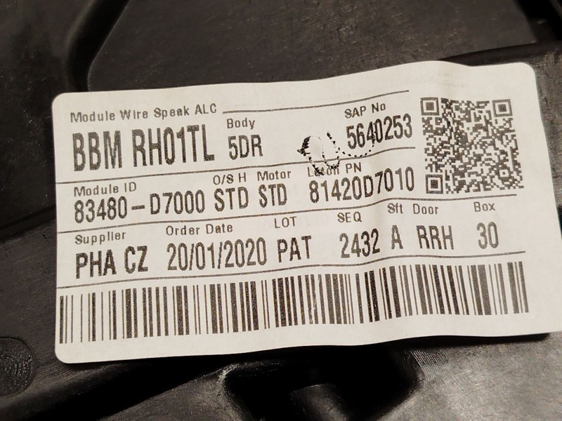 Recambio de elevalunas trasero derecho para hyundai tucson (tl, tle) 1.6 gdi referencia OEM IAM 83480D7000 83460D7000 