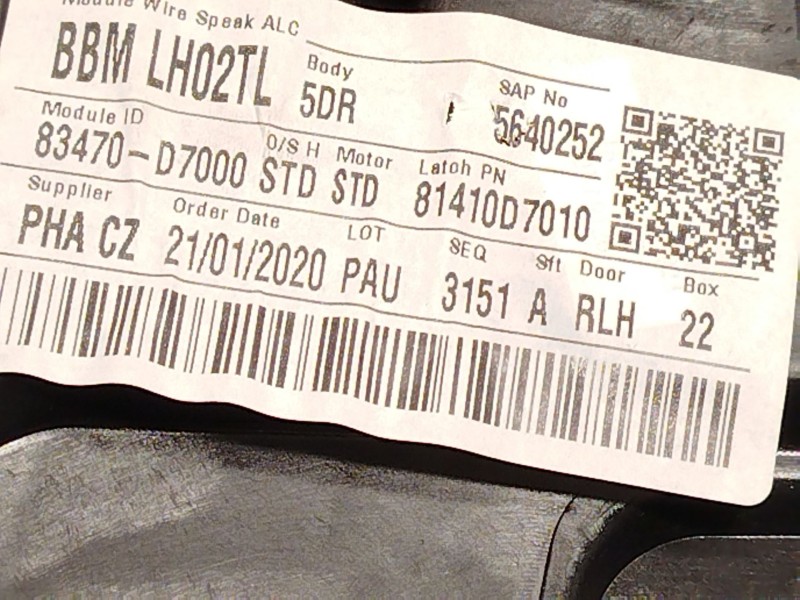 Recambio de elevalunas trasero izquierdo para hyundai tucson (tl, tle) 1.6 gdi referencia OEM IAM 83470F7000 83450D7000 