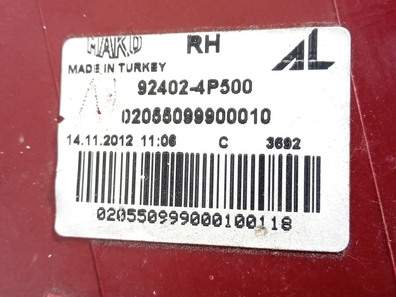 Recambio de piloto trasero derecho para hyundai i20 i (pb, pbt) 1.2 referencia OEM IAM 924024P500  