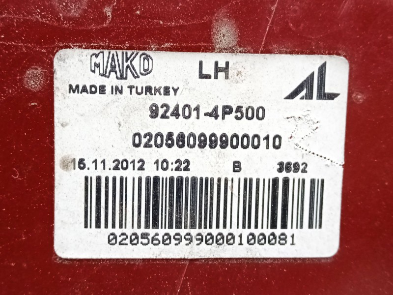 Recambio de piloto trasero izquierdo para hyundai i20 i (pb, pbt) 1.2 referencia OEM IAM 924014P500  