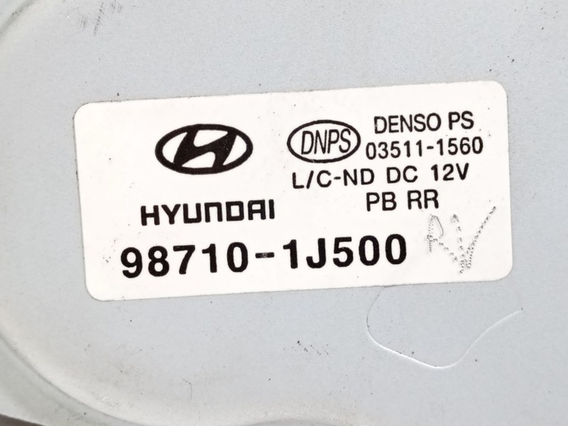 Recambio de motor limpia trasero para hyundai i20 i (pb, pbt) 1.2 referencia OEM IAM 987101J500  