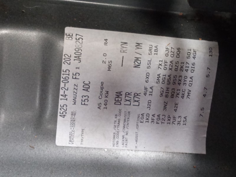 audi a5 (f53, f5p) del año 2018