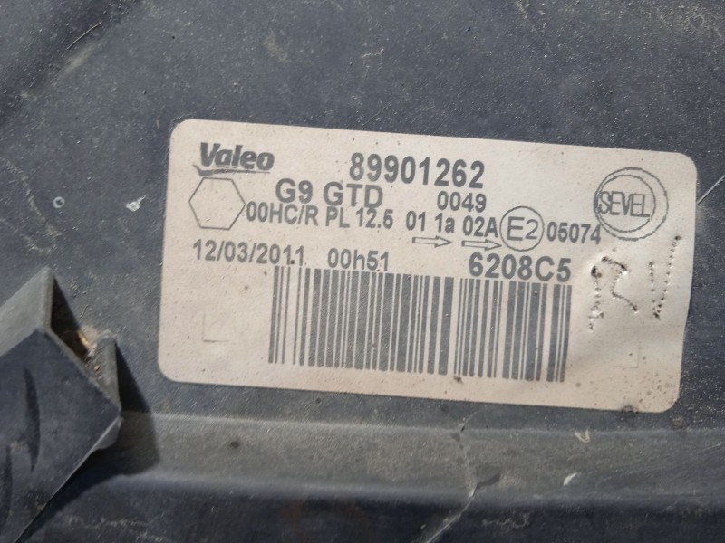 Recambio de faro izquierdo para peugeot expert tepee (vf3x_) 2.0 hdi 120 referencia OEM IAM 6208C5  89901262