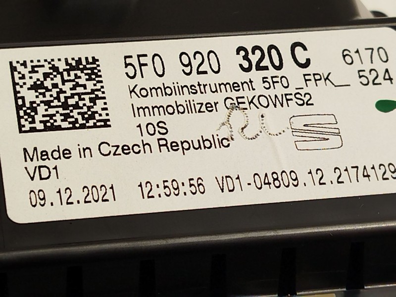Recambio de cuadro instrumentos para seat ateca (kh7, khp) 2.0 tdi 4drive referencia OEM IAM 5F0920320C  A3C0792460101