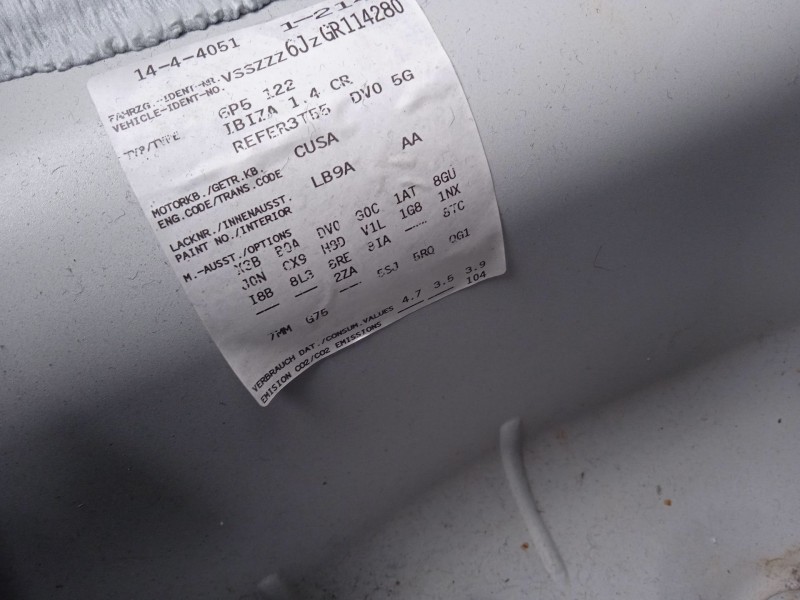 seat ibiza iv sc (6j1, 6p5) del año 2016