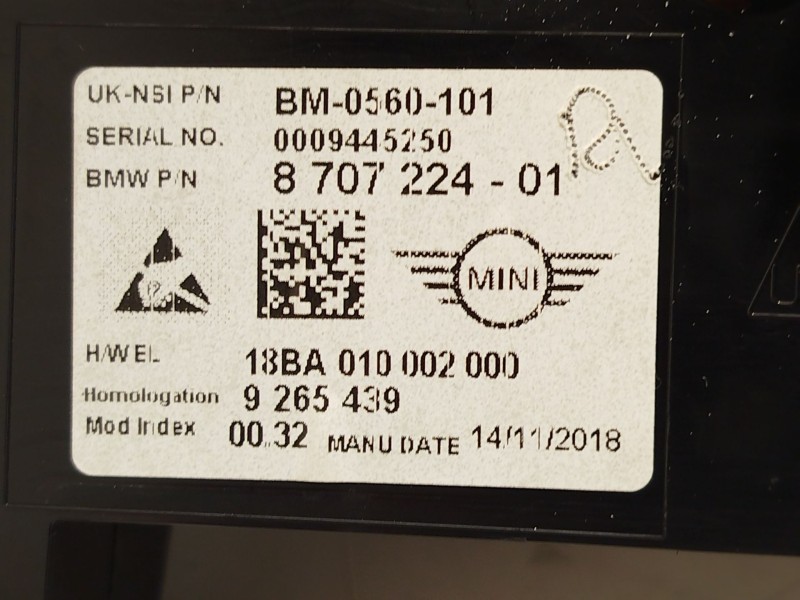 Recambio de cuadro instrumentos para mini mini countryman (f60) cooper referencia OEM IAM 8707224 62108707224 