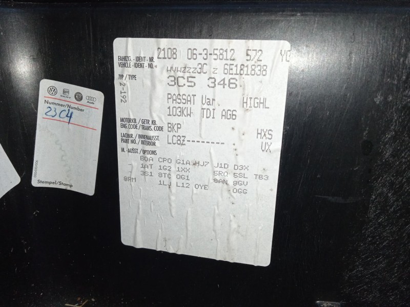 volkswagen passat b6 (3c2) del año 2006