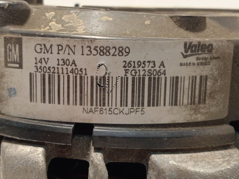 Recambio de alternador para opel adam (m13) 1.4 referencia OEM IAM 13588289  FG12S064