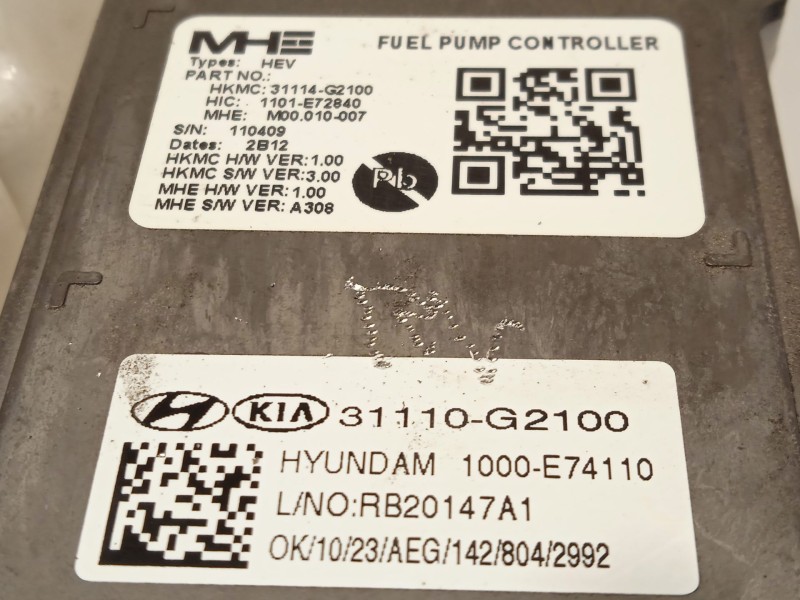 Recambio de bomba combustible para hyundai ioniq (ae) 1.6 gdi hybrid referencia OEM IAM 31110G2100 31114G2100 