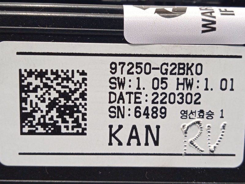 Recambio de mando climatizador para hyundai ioniq (ae) 1.6 gdi hybrid referencia OEM IAM 97250G2BK0 97250G2BK0RET 