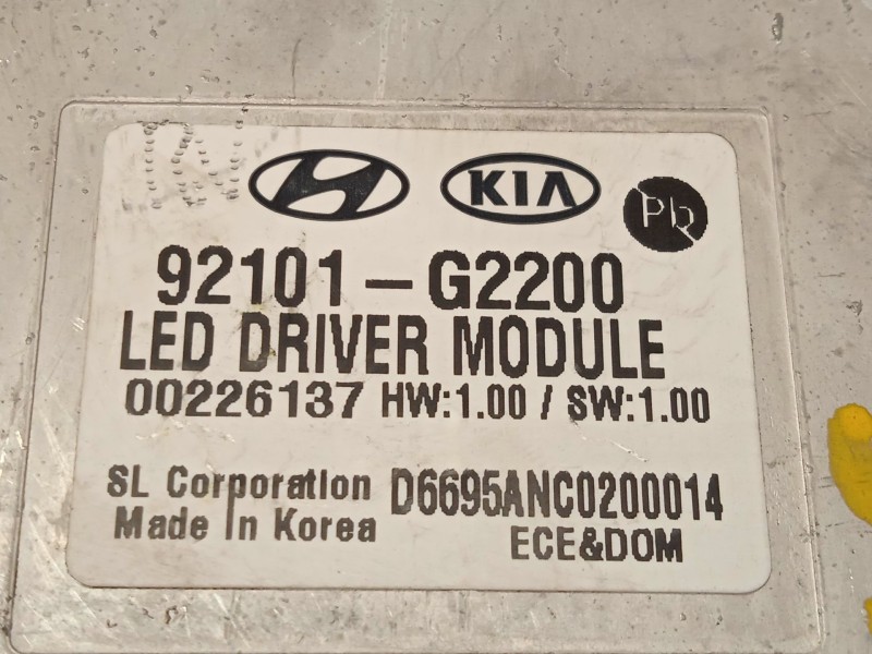 Recambio de centralita faros xenon para hyundai ioniq (ae) 1.6 gdi hybrid referencia OEM IAM 92101G2200  