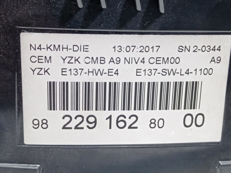 Recambio de cuadro instrumentos para peugeot 2008 i (cu_) 1.6 bluehdi 120 referencia OEM IAM 9822916280  9822703980