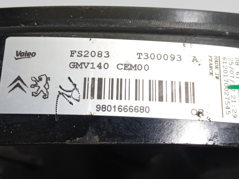 Recambio de electroventilador para peugeot 2008 i (cu_) 1.6 bluehdi 120 referencia OEM IAM 9801666680  