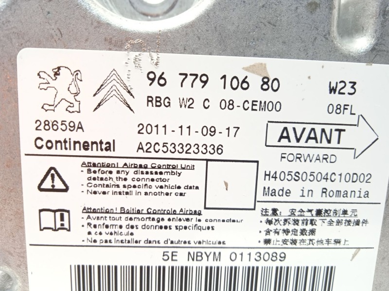 Recambio de centralita airbag para peugeot 508 i (8d_) 2.0 hdi referencia OEM IAM 9677910680 9678656380 A2C53323336