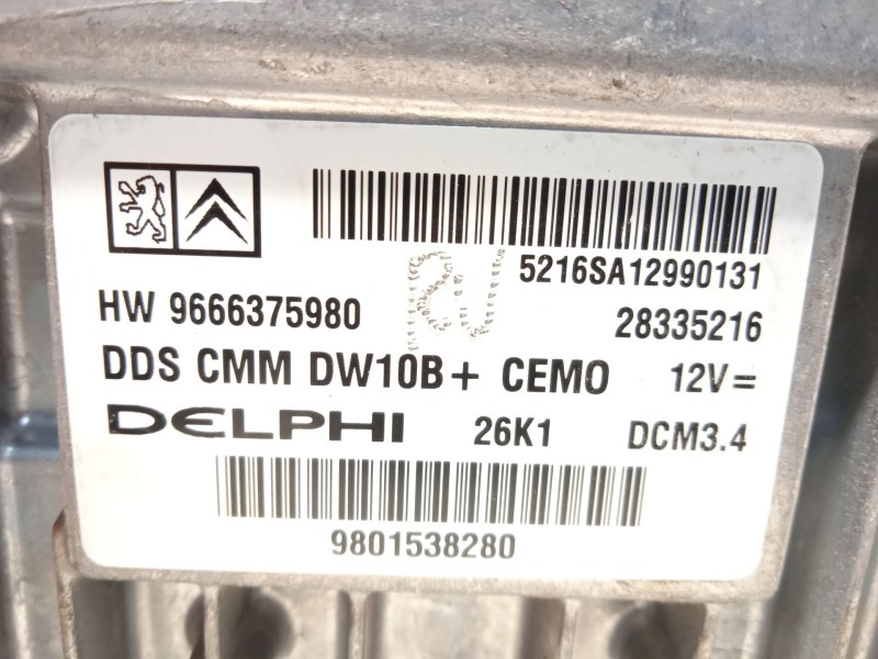 Recambio de centralita motor uce para peugeot 508 i (8d_) 2.0 hdi referencia OEM IAM 9801538280 9666375980 