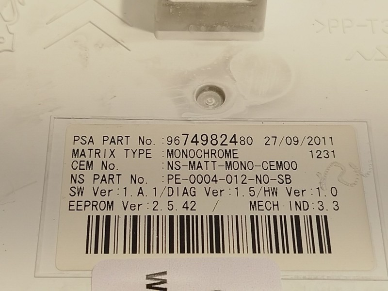 Recambio de cuadro instrumentos para peugeot 5008 (0u_, 0e_) 1.6 hdi referencia OEM IAM 9676464480 9674982480 