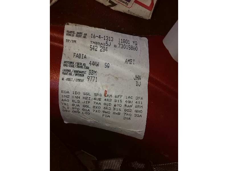 skoda fabia (5j2 ) del año 2007