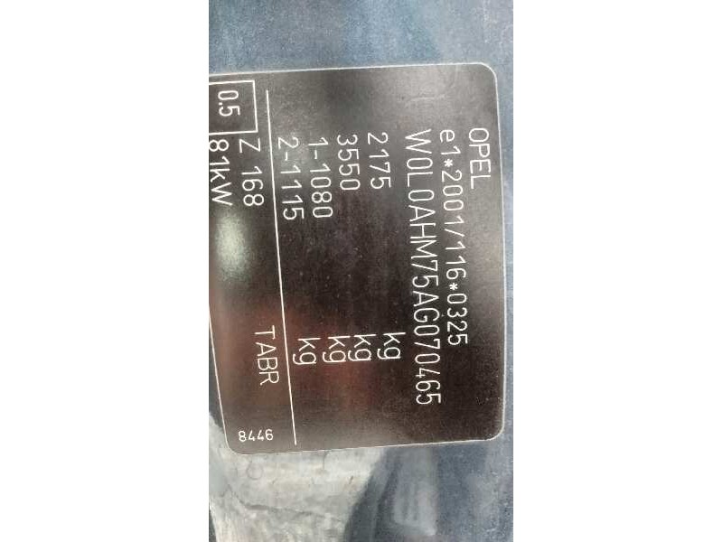 opel zafira b del año 2010