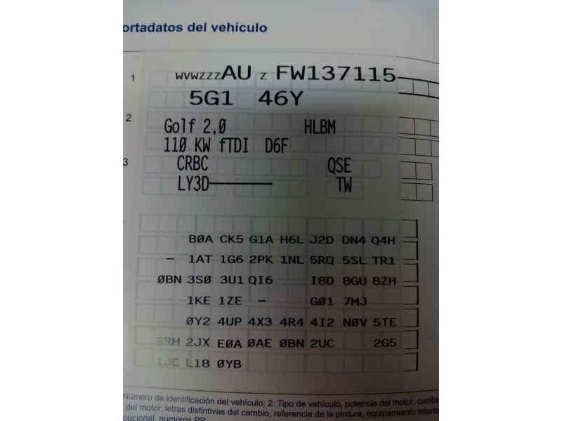 volkswagen golf vii lim. del año 2014