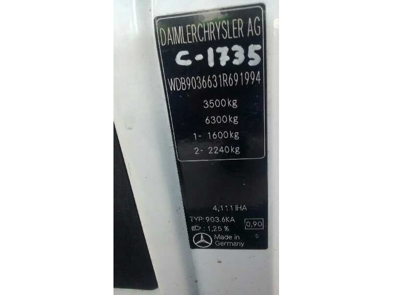 mercedes-benz sprinter 02.00  caja cerrada, techo elevado del año 2005