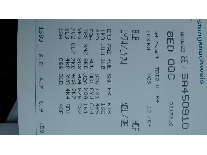 audi a4 avant (8e) del año 2005