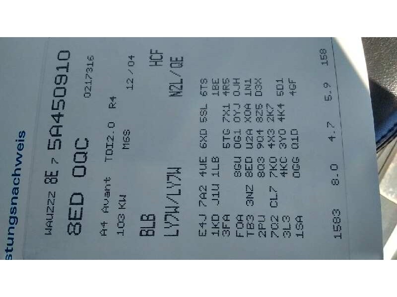 audi a4 avant (8e) del año 2005