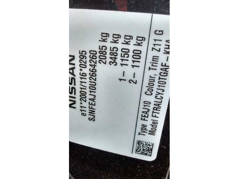 nissan qashqai (j10) del año 2012