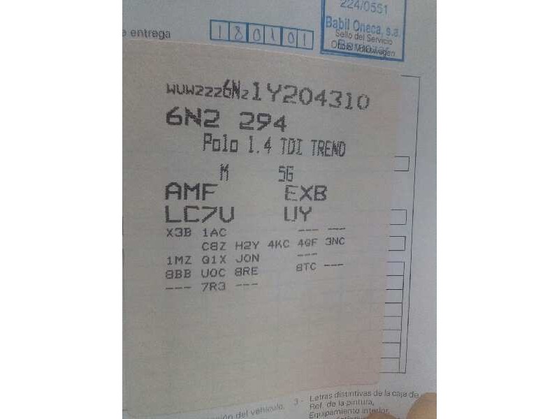 volkswagen polo berlina (6n2) del año 2001