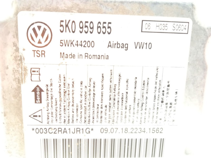 Recambio de centralita airbag para volkswagen golf vi (5k1) 2.0 tdi referencia OEM IAM 5K0959655  5WK44200