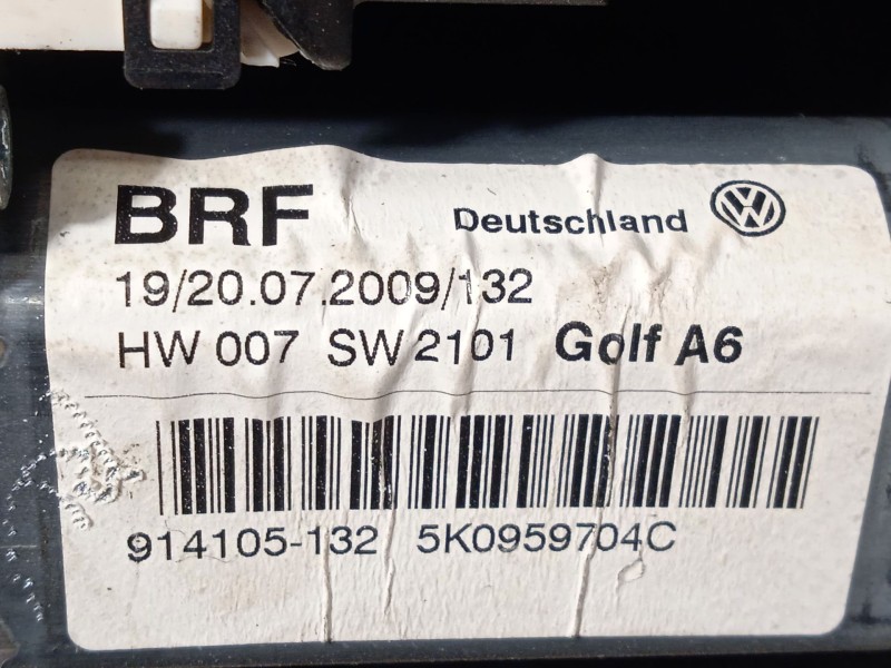 Recambio de elevalunas trasero derecho para volkswagen golf vi (5k1) 2.0 tdi referencia OEM IAM 5K4839730J 5K0959704C 