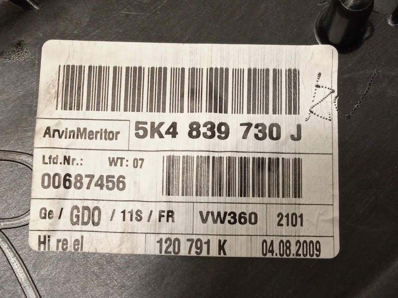 Recambio de elevalunas trasero derecho para volkswagen golf vi (5k1) 2.0 tdi referencia OEM IAM 5K4839730J 5K0959704C 