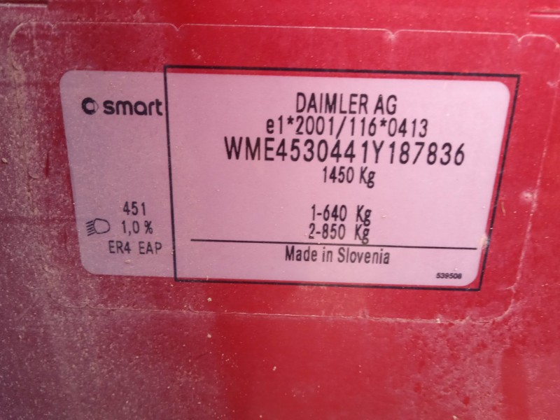 smart forfour hatchback (453) del año 2018