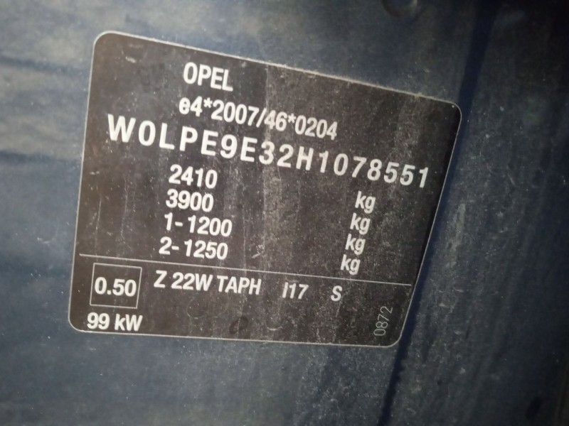 opel zafira tourer c (p12) del año 2017