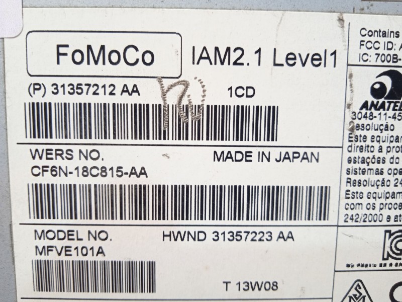 Recambio de sistema audio / radio cd para volvo v40 hatchback (525) d2 referencia OEM IAM 31357212 36051008 CF6N18C815AA