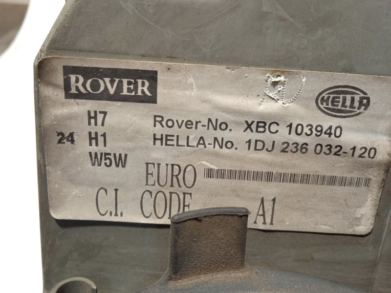 Recambio de faro derecho para rover 75 (rj) 2.0 v6 referencia OEM IAM XBC103940  1DJ236032120