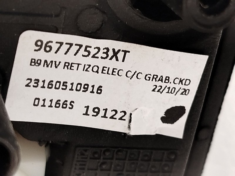 Recambio de retrovisor izquierdo para citroën berlingo multispace (b9) 1.2 puretech 110 referencia OEM IAM 96777523XT  