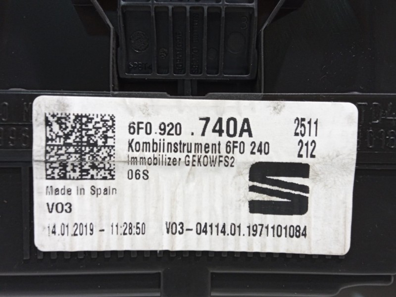 Recambio de cuadro instrumentos para seat ibiza v (kj1, kjg) 1.0 tsi referencia OEM IAM 6F0920740A  A2C17414400
