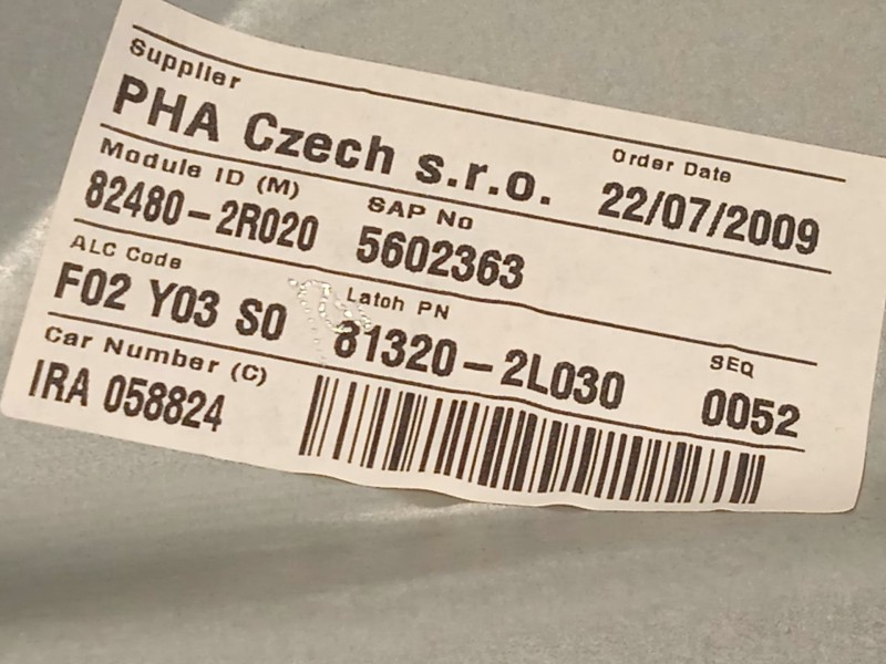 Recambio de elevalunas delantero derecho para hyundai i30 (fd) 1.4 referencia OEM IAM 824802R020 824602R000 