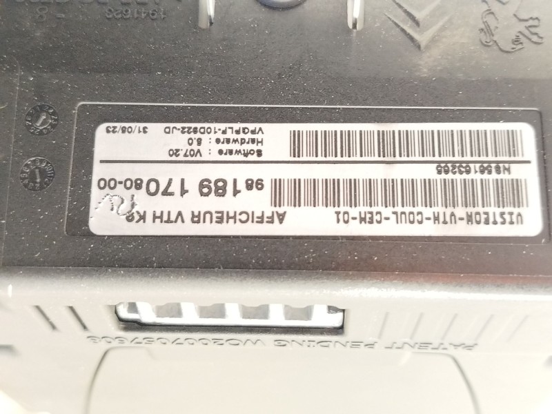 Recambio de pantalla multifuncion para citroën berlingo furgoneta/monovolumen (k9) puretech 130 referencia OEM IAM 9818917080  