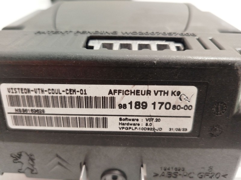 Recambio de pantalla multifuncion para citroën berlingo furgoneta/monovolumen (k9) puretech 130 referencia OEM IAM 9818917080  