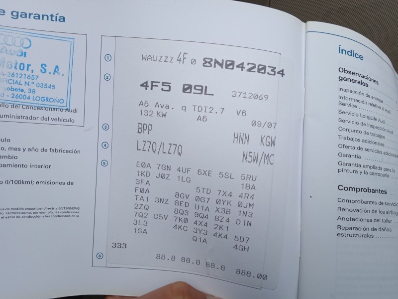 audi a6 allroad c6 (4fh) del año 2007