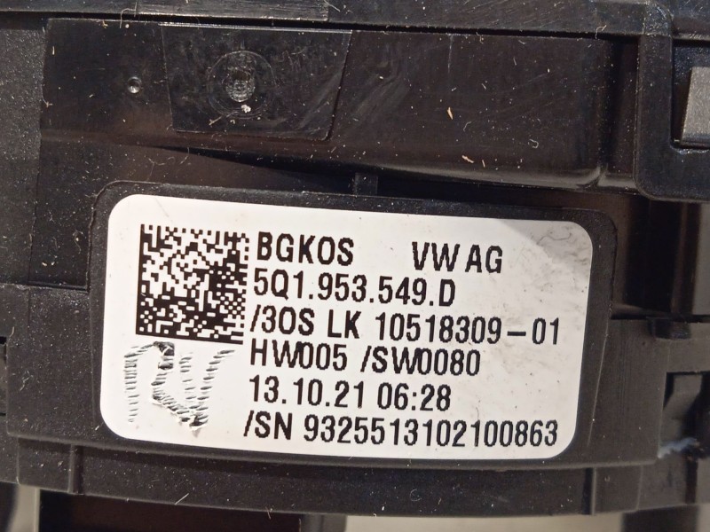 Recambio de anillo airbag para audi a1 sportback (gba) 30 tfsi referencia OEM IAM 5Q1953549D  