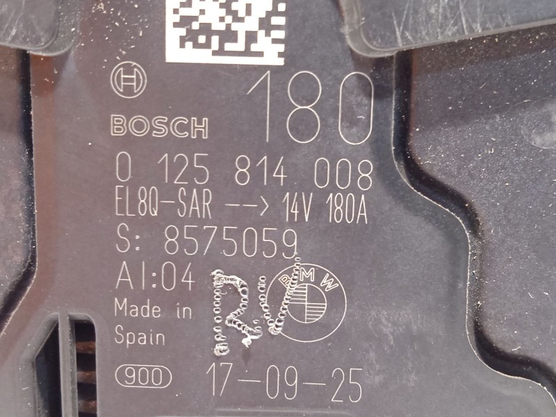 Recambio de alternador para bmw serie x3 (g01) xdrive20d referencia OEM IAM 8575059 12318575059 0125814008