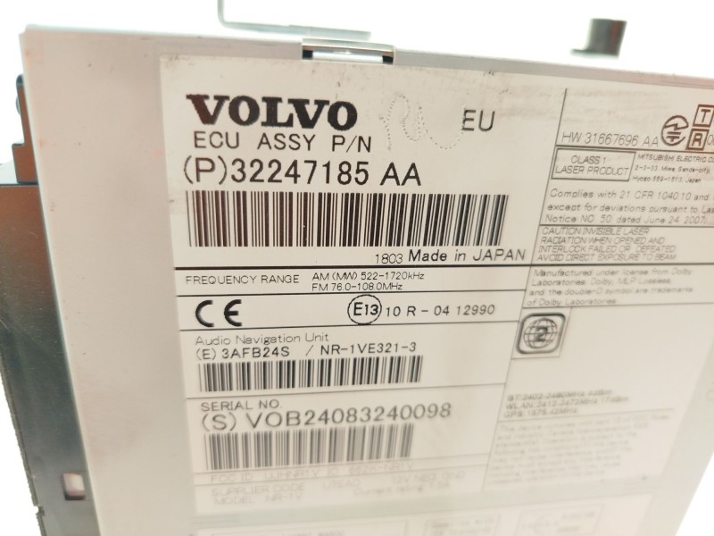 Recambio de sistema navegacion gps para volvo v40 hatchback (525) d2 referencia OEM IAM 32247185  P32247185AA