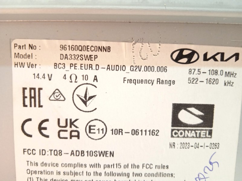 Recambio de sistema audio / radio cd para hyundai i20 iii (bc3, bi3) 1.2 referencia OEM IAM 96160Q0EC0NNB  