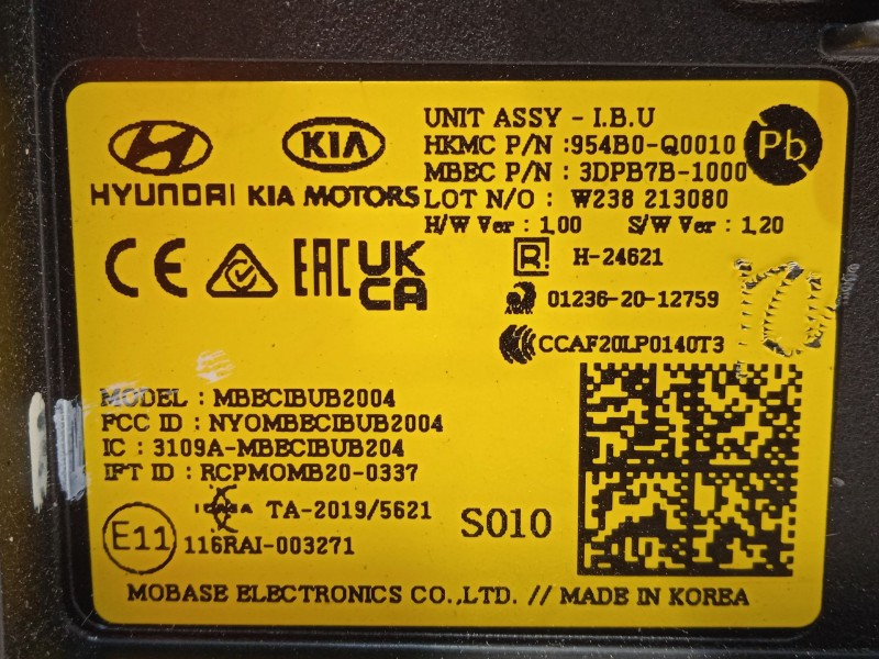 Recambio de modulo electronico para hyundai i20 iii (bc3, bi3) 1.2 referencia OEM IAM 954B0Q0010  