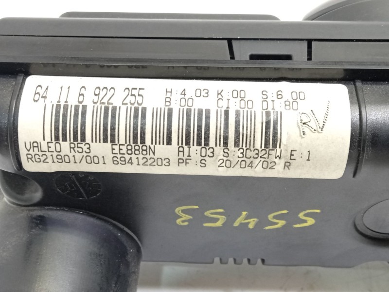 Recambio de mando climatizador para mini mini (r50, r53) cooper referencia OEM IAM 6922255 64116922255 