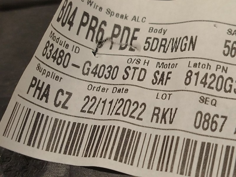 Recambio de elevalunas trasero derecho para hyundai i30 (pde, pd, pden) 1.5 referencia OEM IAM 83480G4030 83460G4010 